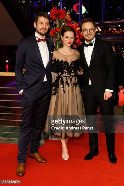 Actor Mircea Postelnicu, Actress Diana Cavallioti and director Calin Peter Netzer arrive for the closing ceremony of the 67th Berlinale International...