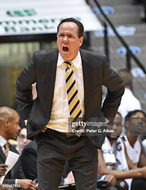 Head coach Gregg Marshall of the Wichita State Shockers calls out instructions against the Northern Iowa Panthers during the first half on February...