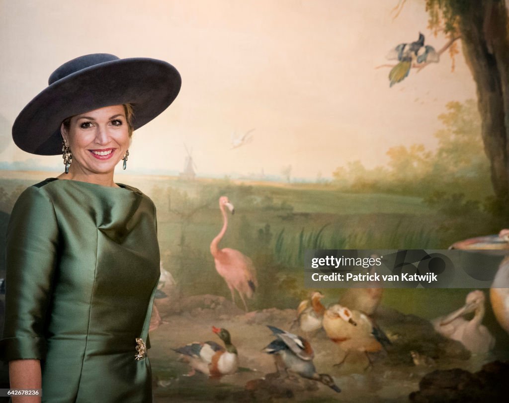 Queen Maxima Of The Nederlands Opens "A Royal Paradise" Exhibition In Dordrecht Museum