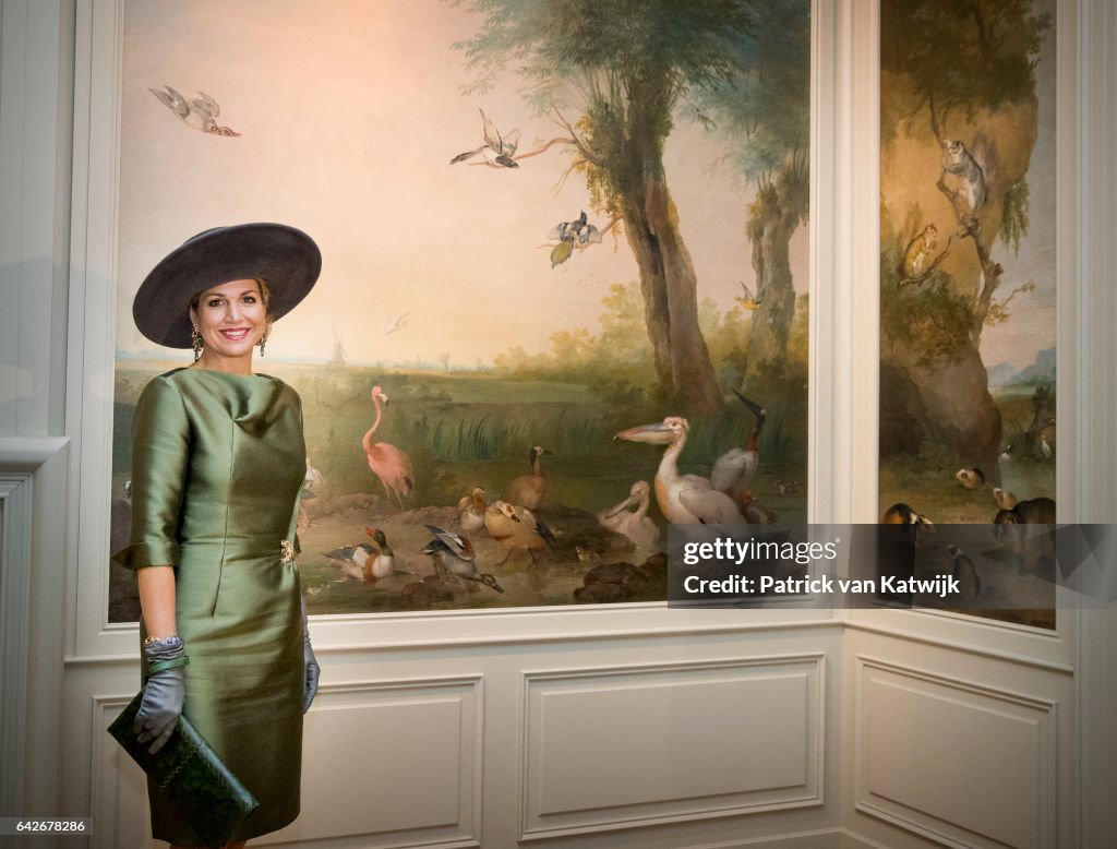 Queen Maxima Of The Nederlands Opens "A Royal Paradise" Exhibition In Dordrecht Museum