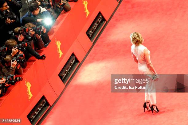 German actress Franziska Weisz attends the closing ceremony of the 67th Berlinale International Film Festival at Berlinale Palace on February 18,...
