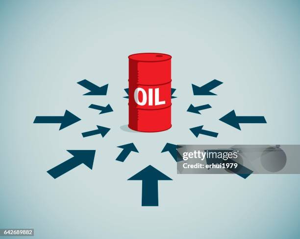 energy crisis - oil drum stock illustrations