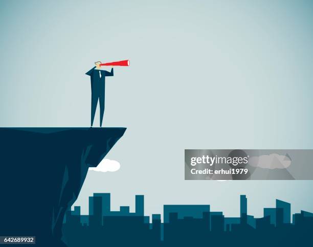 leadership - binoculars illustration stock illustrations