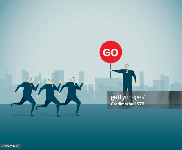 pointing - stepping forward stock illustrations