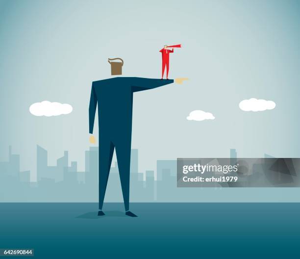 leadership - big decision stock illustrations