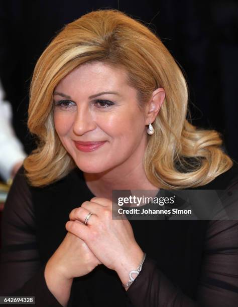 Kolinda Grabar Kitarovic, president of Croatia looks on during a reception at Munich royal residence during the 2017 Munich Security Conference on...