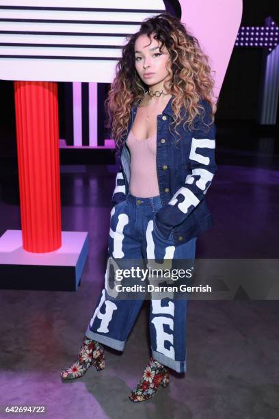 Ella Eyre attends the House Of Holland show during the London Fashion Week February 2017 collections on February 18, 2017 in London, England.