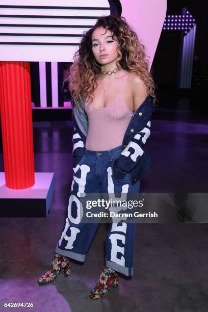 Ella Eyre attends the House Of Holland show during the London Fashion Week February 2017 collections on February 18, 2017 in London, England.