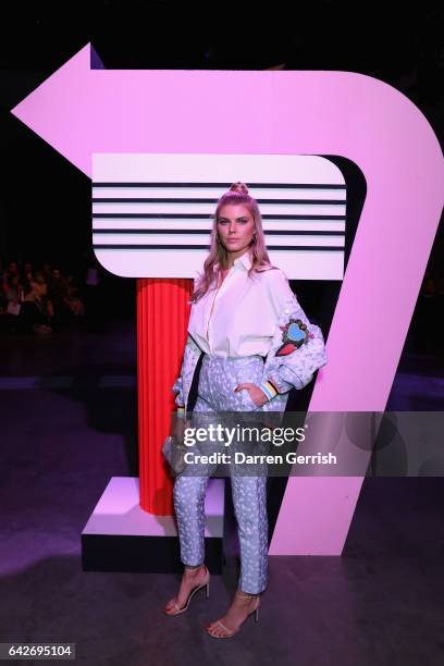 Maryna Linchuk attends the House Of Holland show during the London Fashion Week February 2017 collections on February 18, 2017 in London, England.