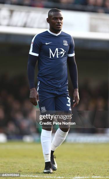 Theo Robinson of Southend United in action during the Sky Bet League One match between Southend United and Northampton Town at Roots Hall on February...