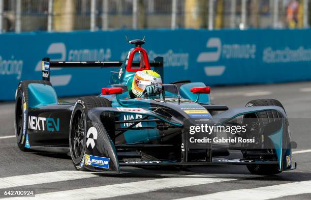 Oliver Turvey of England and NextEV NIO Racing Formula E Team drives during the 2017 FIA Formula E Buenos ePrix at Puerto Madero Street Race Track on...