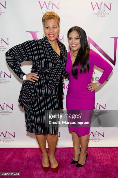Singer Juanita Craft and TV personality Lisa Nicole Cloud attend the 2017 WEN VIP day and power brunch at The Westin Peachtree Plaza Hotel on...