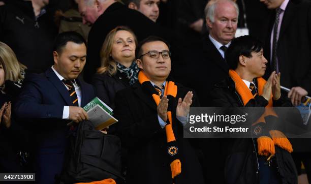 Wolves board member Jeff Shi looks on before The Emirates FA Cup Fifth Round match between Wolverhampton Wanderers and Chelsea at Molineux on...