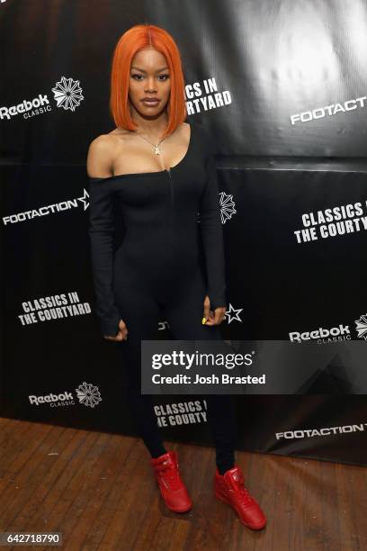 Teyana Taylor attends as Reebok Classic and Footaction host a star-studded concert with Cam'ron, Teyana Taylor and Curren$y on February 18, 2017 in...