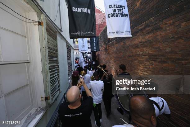 Marching bands parade through the street unto the venue as Reebok Classic and Footaction host a star-studded concert with Cam'ron, Teyana Taylor and...