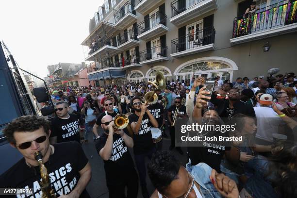 Marching bands parade through the street unto the venue as Reebok Classic and Footaction host a star-studded concert with Cam'ron, Teyana Taylor and...