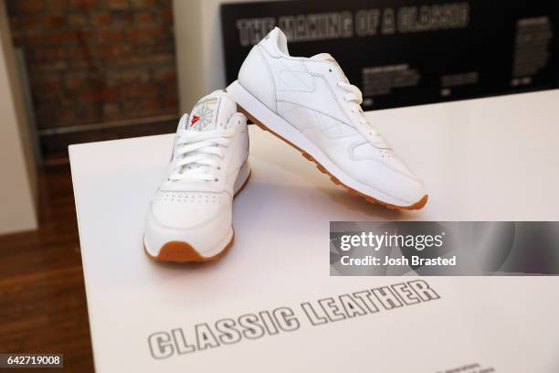 Reebok Classic sneakers on display as Reebok Classic and Footaction host a star-studded concert with Cam'ron, Teyana Taylor and Curren$y on February...