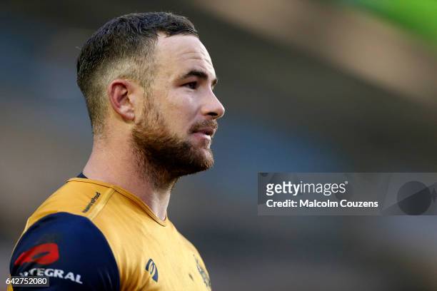 Alby Mathewson of Bristol Rugby looks on during the Aviva Premiership match between Leicester Tigers and Bristol Rugby at Welford Road on February...