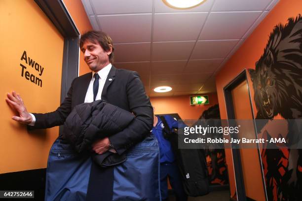 Antonio Conte head coach / manager of Chelsea arrives at Molineux Stadium, prior to the The Emirates FA Cup Fifth Round match between Wolverhampton...