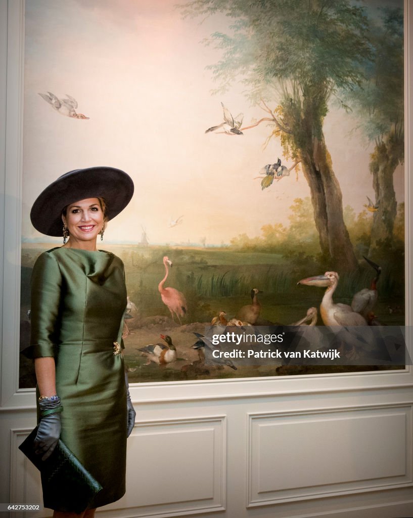 Queen Maxima Of The Nederlands Opens "A Royal Paradise" Exhibition In Dordrecht Museum
