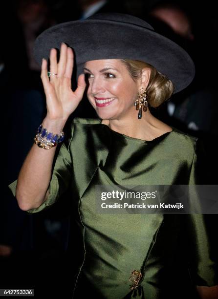 Queen Maxima of The Netherlands opens the exhibition Royal Paradise - Aert Schulman and the imagination of nature in the Dordrechts Museum on...