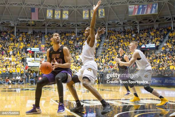 Northern Iowa Panthers guard Spencer Haldeman during the Missouri Valley Conference mens basketball game between the Northern Iowa Panthers and the...