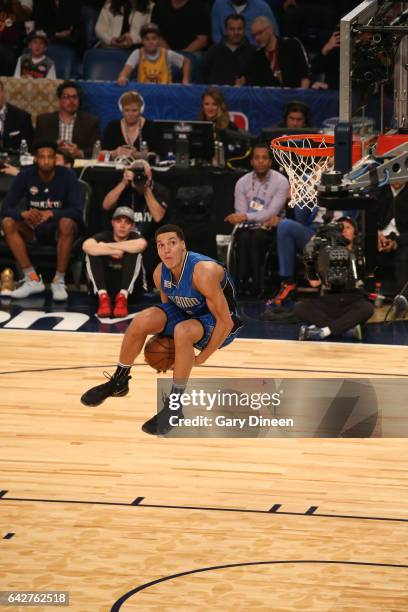 Aaron Gordon of the Orlando Magic dunks the ball during the Verizon Slam Dunk Contest during State Farm All-Star Saturday Night as part of the 2017...