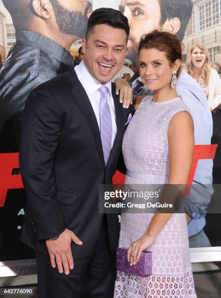Actress JoAnna Garcia Swisher and husband Nick Swisher arrive at the premiere of Warner Bros. Pictures' "Fist Fight" at Regency Village Theatre on...