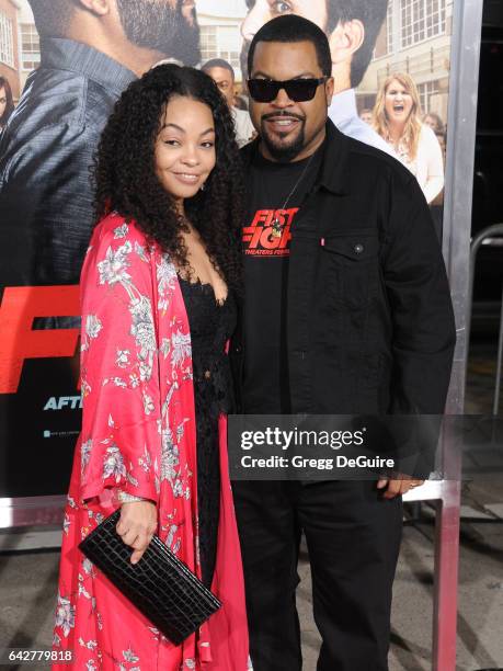 Ice Cube and Kimberly Woodruff arrive at the premiere of Warner Bros. Pictures' "Fist Fight" at Regency Village Theatre on February 13, 2017 in...