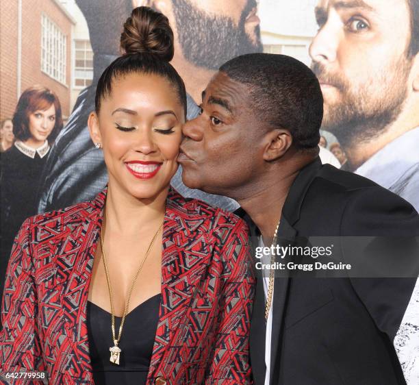 Actor Tracy Morgan and wife Megan Wollover arrive at the premiere of Warner Bros. Pictures' "Fist Fight" at Regency Village Theatre on February 13,...