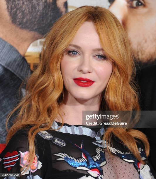 Actress Christina Hendricks arrives at the premiere of Warner Bros. Pictures' "Fist Fight" at Regency Village Theatre on February 13, 2017 in...