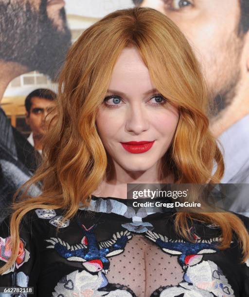 Actress Christina Hendricks arrives at the premiere of Warner Bros. Pictures' "Fist Fight" at Regency Village Theatre on February 13, 2017 in...