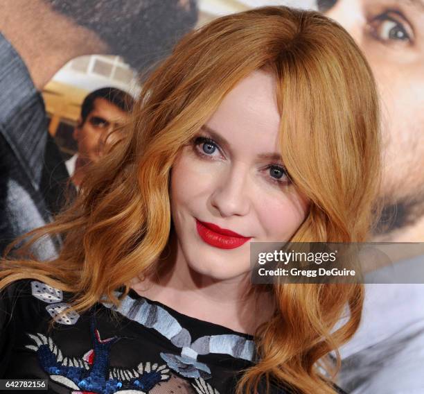 Actress Christina Hendricks arrives at the premiere of Warner Bros. Pictures' "Fist Fight" at Regency Village Theatre on February 13, 2017 in...