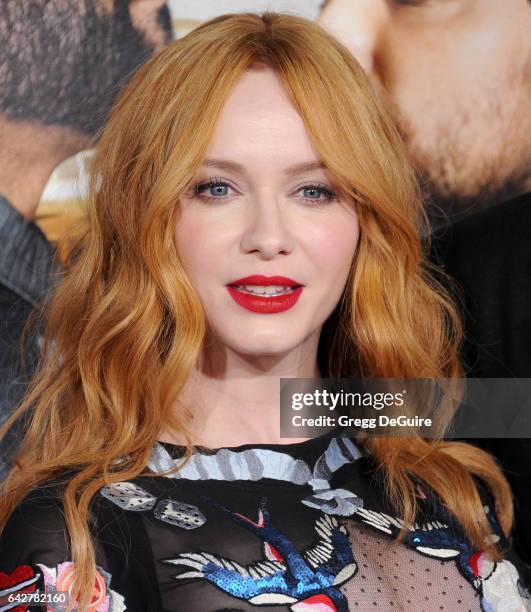 Actress Christina Hendricks arrives at the premiere of Warner Bros. Pictures' "Fist Fight" at Regency Village Theatre on February 13, 2017 in...