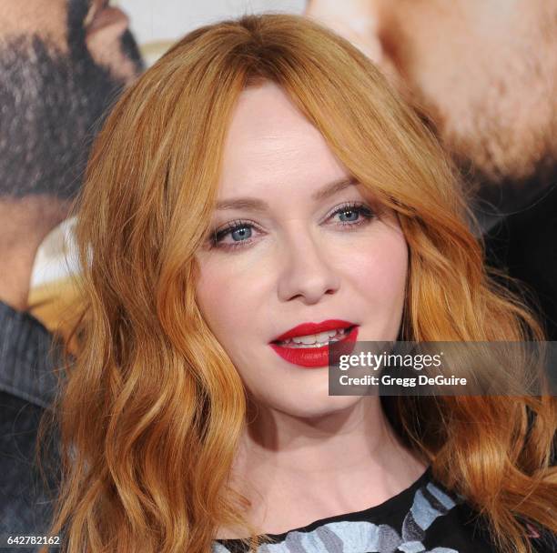 Actress Christina Hendricks arrives at the premiere of Warner Bros. Pictures' "Fist Fight" at Regency Village Theatre on February 13, 2017 in...