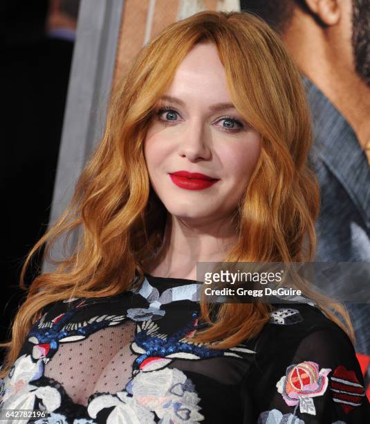 Actress Christina Hendricks arrives at the premiere of Warner Bros. Pictures' "Fist Fight" at Regency Village Theatre on February 13, 2017 in...