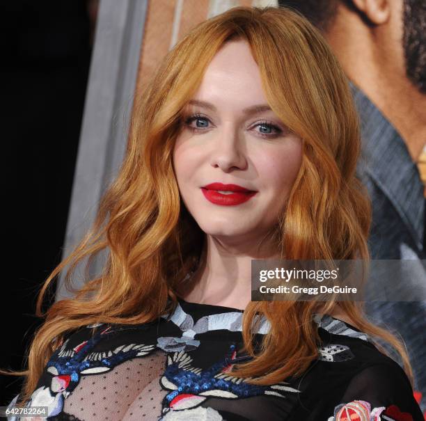 Actress Christina Hendricks arrives at the premiere of Warner Bros. Pictures' "Fist Fight" at Regency Village Theatre on February 13, 2017 in...