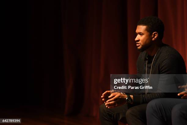 Singer Usher Raymond onstage at Morehouse College 150th Anniversary: "Reflections of Excellence" at Ray Charles Performing Arts Center at Morehouse...