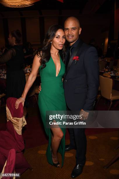 Actors Dondre Whitfield and Salli Richardson attend Morehouse College 150th Anniversary: 29th Annual "A Candle In The Dark" Gala at The Hyatt Regency...
