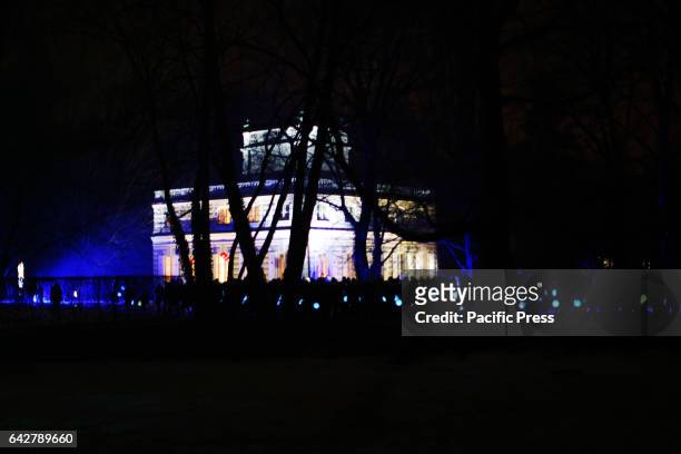 The fifth annual Winter Evening of Light was held at the Royal Lazienki Park on February 18 2017 in Warsaw, Poland. The evening showcased the park...