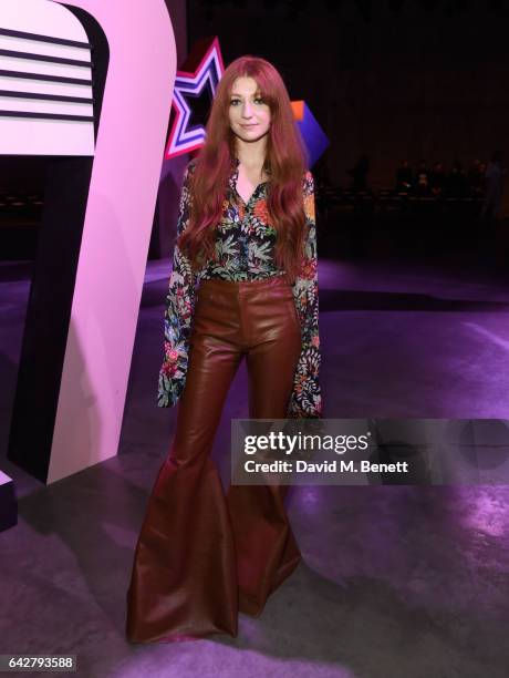 Nicola Roberts attends the Woody Woodpecker x House of Holland AW17 show at London Fashion Week at Tate Modern on February 18, 2017 in London,...