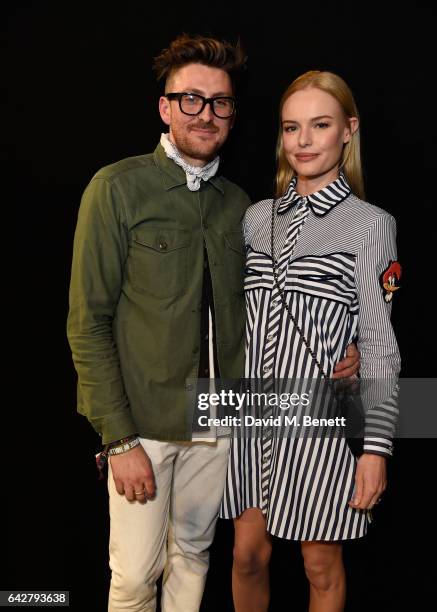 Henry Holland and Kate Bosworth attend the Woody Woodpecker x House of Holland AW17 show at London Fashion Week at Tate Modern on February 18, 2017...