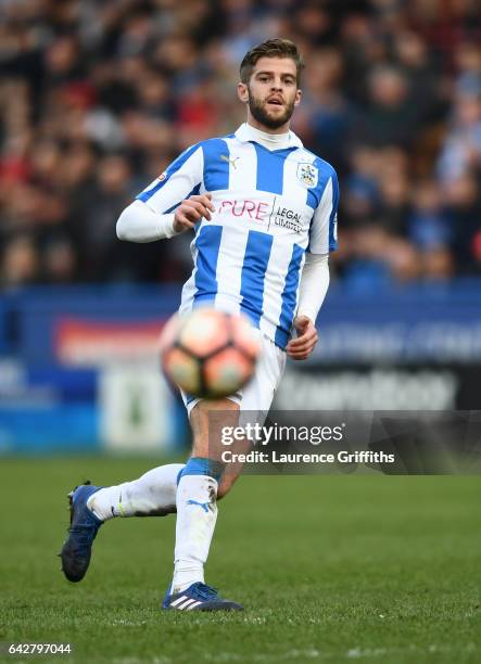 Martin Cranie of Huddersfield Town in action during the the Emirates FA Cup Fifth Round match between Huddersfield Town and Manchester City at John...