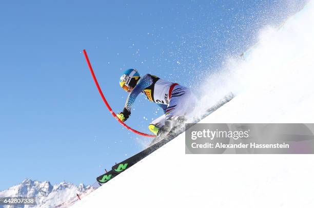 Felix Neureuther of Germany competes in the Men's Slalom during the FIS Alpine World Ski Championships on February 19, 2017 in St Moritz, Switzerland.