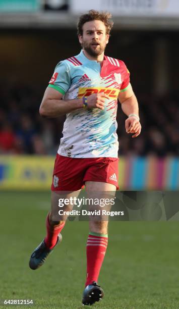 Ruaridh Jackson of Harlequins looks on during the Aviva Premiership match between Bath Rugby and Harlequins at the Recreation Ground on February 18,...