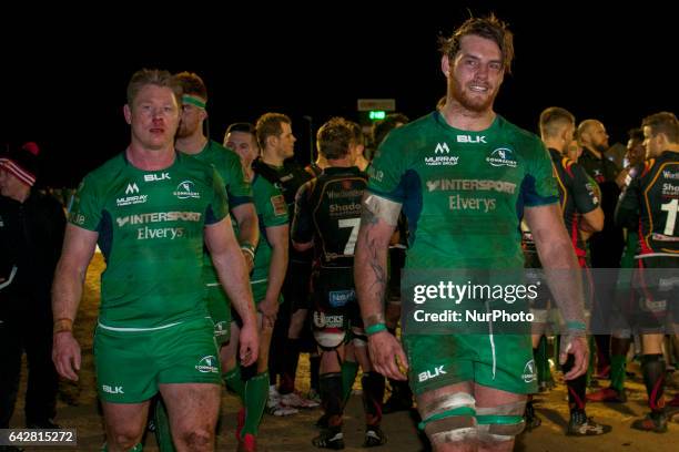 Jake Heenan and Tom McCartney of Connacht pictured after the Guinness PRO12 match between Connacht Rugby and Newport Gwent Dragons at the...