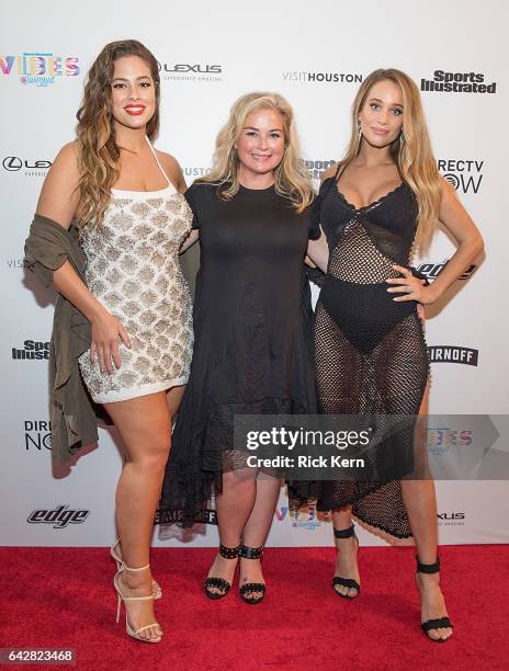Swimsuit editor MJ Day and SI Swimsuit models Ashley Graham and Hannah Jeter attend the VIBES by Sports Illustrated Swimsuit 2017 launch festival on...