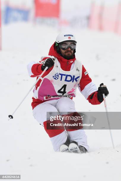 Philippe Marquis of Canada competes in the men's dual moguls during 2017 FIS Freestyle Ski World Cup Tazawako In Akita supported by TDK at Tazawako...