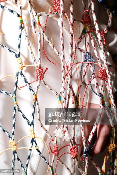 General view backstage ahead of the Theo VII show during the London Fashion Week February 2017 collections on February 19, 2017 in London, England.