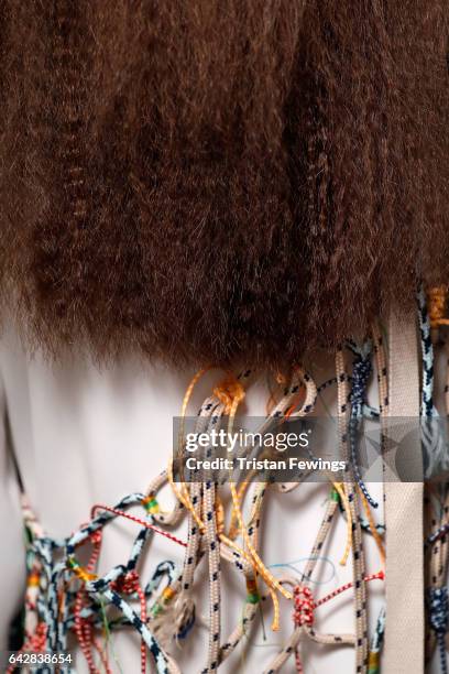 General view backstage ahead of the Theo VII show during the London Fashion Week February 2017 collections on February 19, 2017 in London, England.